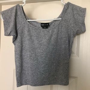 Gray crop top